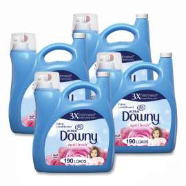 Liquid Fabric Softener, April Fresh, 164 oz Bottle, 4/Carton