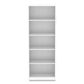 Five-Shelf Bookcase, 27.56" x 11.42" x 77.56", White