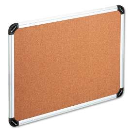 Cork Board with Aluminum Frame, 48 x 36, Natural Surface, Silver Frame