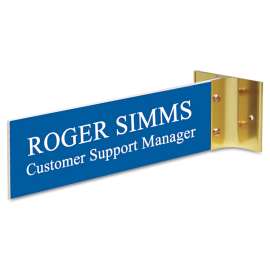 Custom Engraved Hallway Sign, 8 x 2, Silver Holder