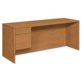 HON 10500 Series Kneespace Credenza With Full-Height Pedestals, 72w x 24d x 29.5h, Harvest