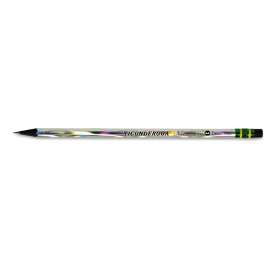 Noir Holographic Woodcase Pencil, HB (#2), Black Lead, Holographic Silver Barrel, 12/Pack