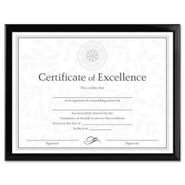 Value U-Channel Document Frame with Certificate, 8.5 x 11, Black