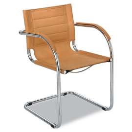 Flaunt Series Guest Chair, Fabric Upholstery, 21.5" x 23" x 31.75", Camel Seat, Camel Back, Chrome Base