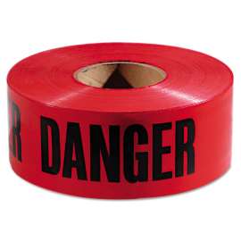 Danger Barricade Tape, 3" x 1000 ft, Red/Black, 8 Rolls/Carton