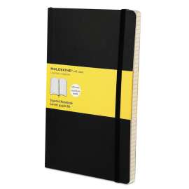 Classic Softcover Notebook, 1 Subject, Quadrille Rule, Black Cover, 8.25 x 5, 192 Pages
