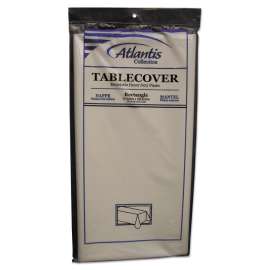 Plastic Table Cover, Rectangular, 54 x 108, White, 12/Carton
