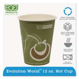 Evolution World 24% Recycled Content Hot Cups - 12oz., 50/PK, 20 PK/CT