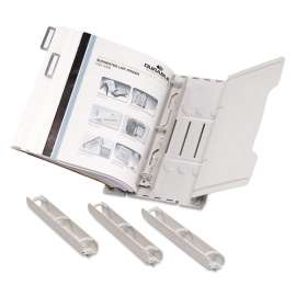 Desk-Mounted Catalog Rack, 6 1-inch Rings, Gray