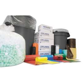 High-Density Commercial Can Liners Value Pack, 56 gal, 11 microns, 43" x 46", Clear, 200/Carton