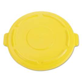 Vented Round BRUTE Flat Top Lid, 24.5w x 1.5h, Yellow