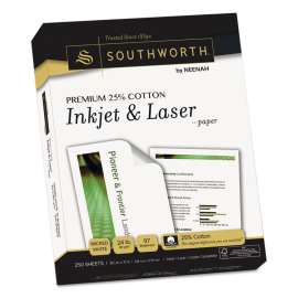 Premium 25% Cotton Paper, 97 Bright, 24 lb Bond Weight, 8.5 x 11, Wicked White, 250/Pack