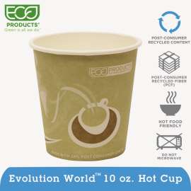 Evolution World 24% Recycled Content Hot Cups Convenience Pack, 10 oz, 50/Pack
