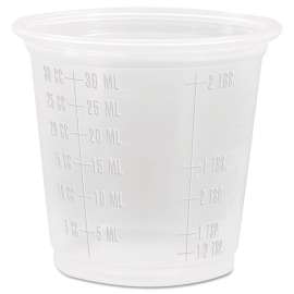 Conex Complements Graduated Plastic Portion Cups, 1.25oz, Translucent, 2500/CT