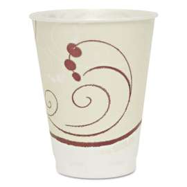 Trophy Plus Dual Temperature Insulated Cups in Symphony Design Perfect Pak, 12 oz, Tan, 300/Carton