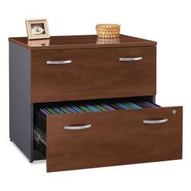 Series C Lateral File, 2 Legal/Letter/A4/A5-Size File Drawers, Hansen Cherry/Graphite Gray, 35.75" x 23.38" x 29.88"