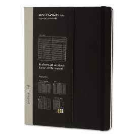 Professional Notebook, Narrow Rule, Black Cover, 9.75 x 7.5, 192 Pages