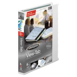 View-Tab Presentation Round Ring View Binder With Tabs, 3 Rings, 1" Capacity, 11 x 8.5, White