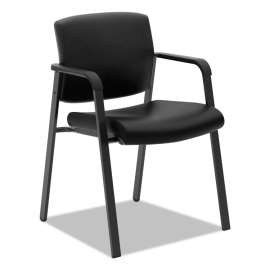 HON VL606 Stacking Guest Chair without Arms, Fabric Upholstery, 21.25" x 21" x 32.75", Navy Seat, Navy Back, Black Base