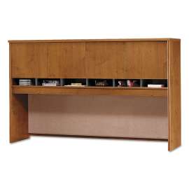 Series C Collection 4 Door 72W Hutch, Box 2 of 2, 71.13w x 15.38d x 43.13h, Natural Cherry/Graphite Gray