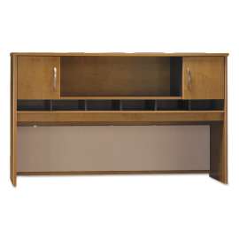 Series C Collection 2 Door 72W Hutch, Box 2 of 2, 71.13w x 15.38d x 43.13h, Natural Cherry/Graphite Gray
