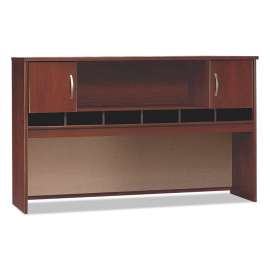 Series C Collection 2 Door 72W Hutch, Box 1 of 2, 71.13w x 15.38d x 43.13h, Hansen Cherry/Graphite Gray