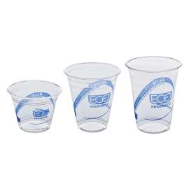 BlueStripe 25% Recycled Content Cold Cups Convenience Pack, 9 oz, Clear/Blue, 50/Pack