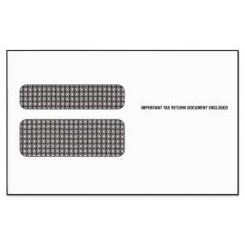 W-2 Laser Double Window Envelope, Commercial Flap, Gummed Closure, 5.63 x 9.5, White, 24/Pack