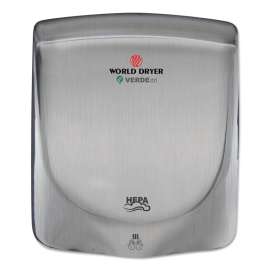VERDEdri Hand Dryer, 110-240 V, 13.38 x 11.75 x 4, Stainless Steel, Brushed
