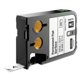 XTL Permanent Flat Surface Labels, 0.5" x 29.8 ft, White/Black Print