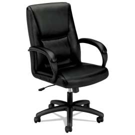 HON HVL220 Mid-Back Task Chair, Supports up to 250 lbs., Black Seat/Black Back, Black Base
