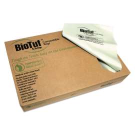 Biotuf Can Liner, 13 gal, 1 mil, 32" x 24", Green, 200/Carton