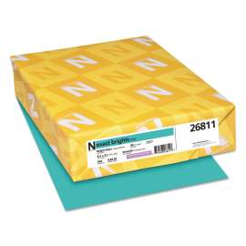 Exact Brights Paper, 20 lb Bond Weight, 8.5 x 11, Bright Aqua, 500/Ream