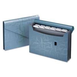 Expanding Poly Files, 3.5" Expansion, 13 Sections, Hook/Loop Closure, 1/6-Cut Tabs, Letter Size, Blue