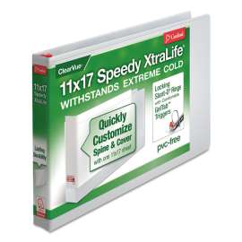 Speedy XtraLife Non-Stick Locking Slant-D Ring Binder, 3 Rings, 1" Capacity, 11 x 17, White