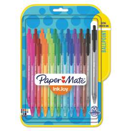 InkJoy 100 RT Ballpoint Pen, Retractable, Medium 1 mm, Assorted Ink and Barrel Colors, 20/Pack