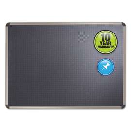 Prestige Euro-Style Embossed Foam Bulletin Board, 36 x 24, Black Surface, Euro Titanium Aluminum Frame