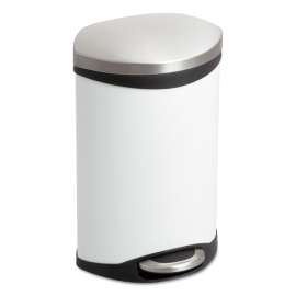 Step-On Medical Receptacle, 3 gal, Steel, White