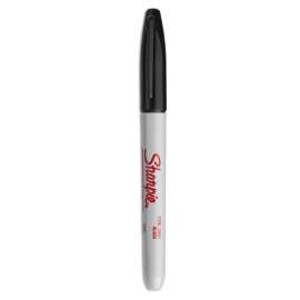 Industrial Permanent Marker, Fine Bullet Tip, Black, Dozen