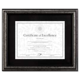 Document Frame, Desk/Wall, Wood, 11 x 14 Matted to 8.5 x 11, Antique Charcoal Brushed Finish
