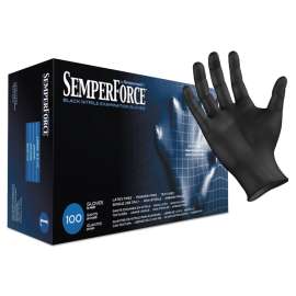SemperForce Gloves, Black, Large, 1,000/Carton