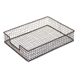 Vintage Wire Mesh Letter Tray, 1 Section, Letter Size Files, 10.13" x 13.5" x 2.5", Vintage Bronze