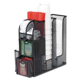 Organizer Coffee Condiment Organizer, 12.2 x 12 x 6, Black