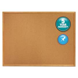 Classic Series Cork Bulletin Board, 60 x 36, Oak Finish Frame