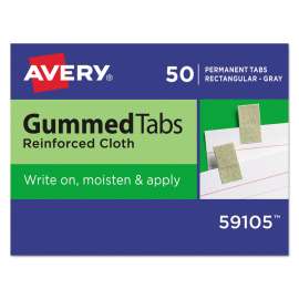 Gummed Reinforced Index Tabs, 1/12-Cut, Gray, 0.44" Wide, 50/Pack