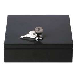 Space-Saving Steel Security Box, 6 3/4" x 6 7/8" x 2", Black