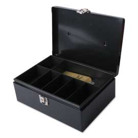 Security Box with Locking Latch, 11" x 7 3/4" x 4", Black