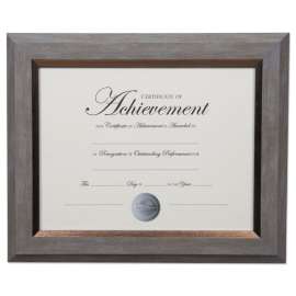 2-Tone Document Frame, 8 1/2 x 11 Insert, Gray/Gold Frame