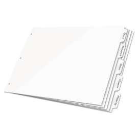Write 'n Erase Tabloid Index Dividers, 8-Tab, 11 x 17, White, 1 Set