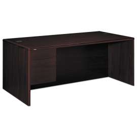 HON 38000 Series Kneespace Credenza, 72w x 24d x 29.5h, Harvest/Putty
